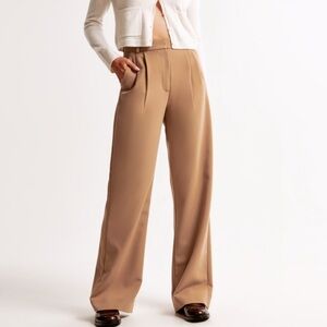 Abercrombie and Fitch Sloane Tailored Wide Leg Pant Brown Size L